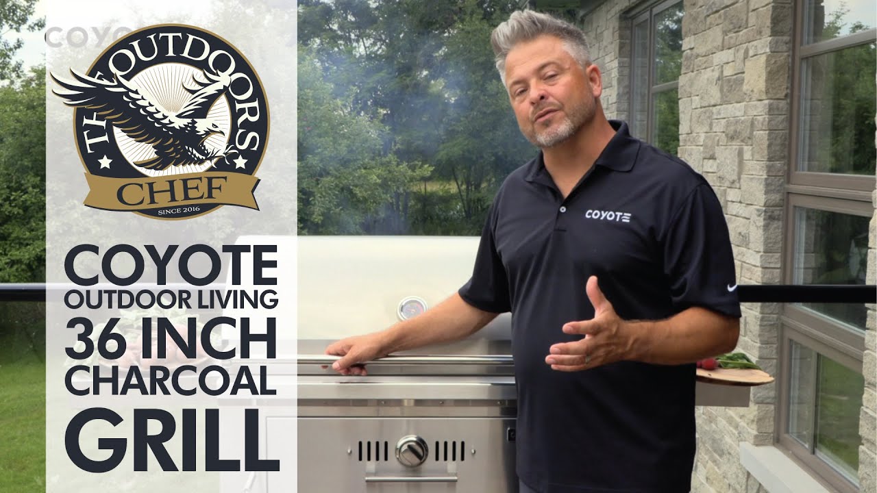 Coyote Outdoor Living 36 Inch Charcoal Grill with The Outdoors Chef