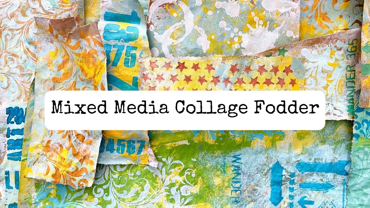 How To Create Mixed Media Collage Fodder And A Paper Doll #collagefodder #fodderchallenge