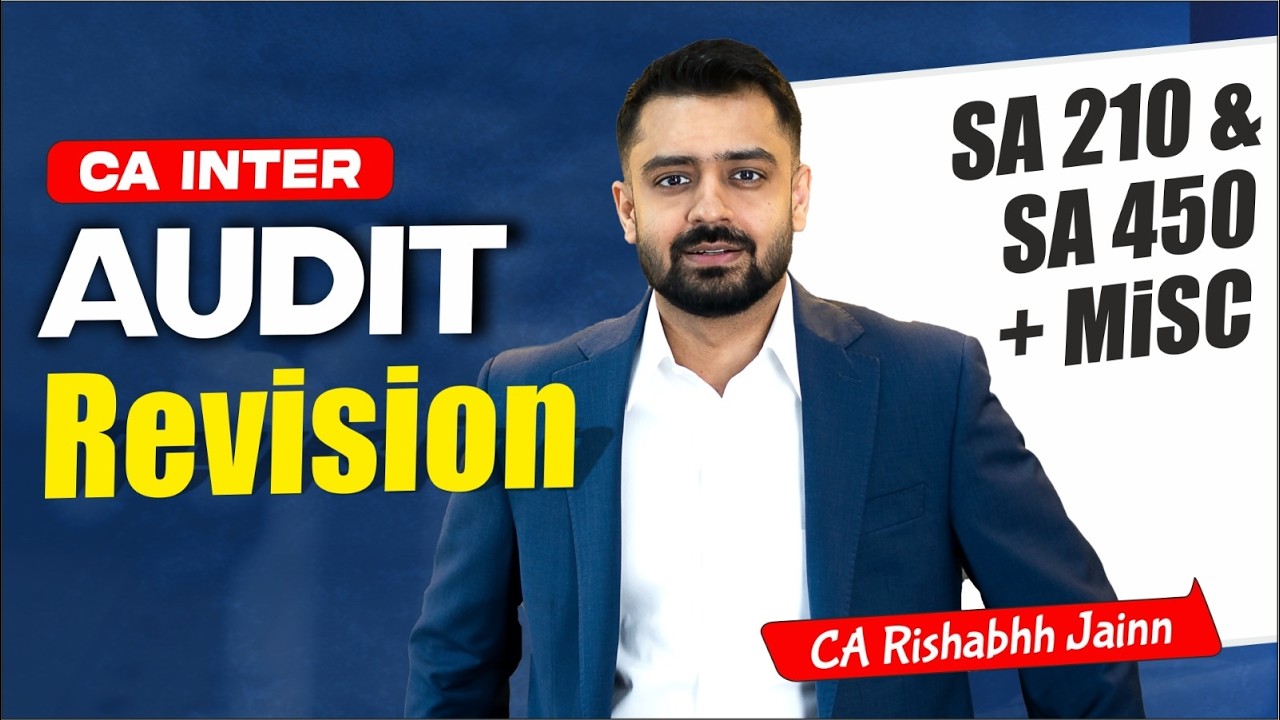 CA Inter Audit | SA 210 & 450 + Misc  | Revision Sessions by CA Rishabh Jain #cainter