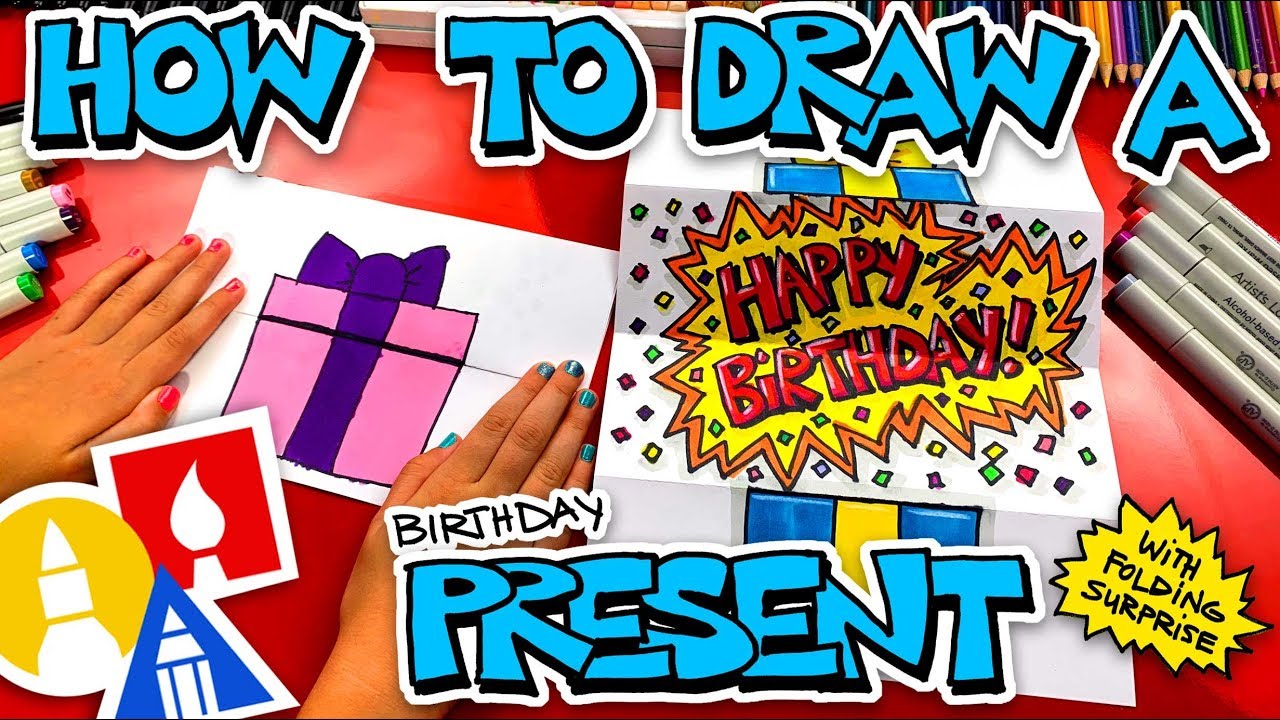 How To Draw A Birthday Present Folding Surprise