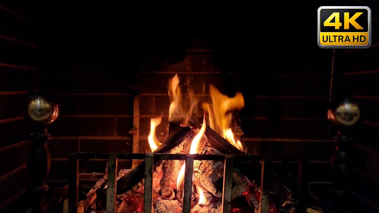 1 Hour of Cozy Fireplace in 4K Ultra HD  Relaxing Crackling Fire Sounds