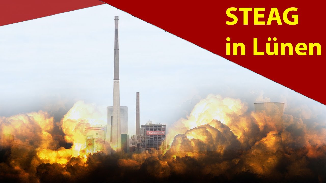 STEAG Lünen 💥 Sprengung Steinkohle-Kraftwerk (Schornstein, Kesselhaus und Kühlturm) Firma Hagedorn