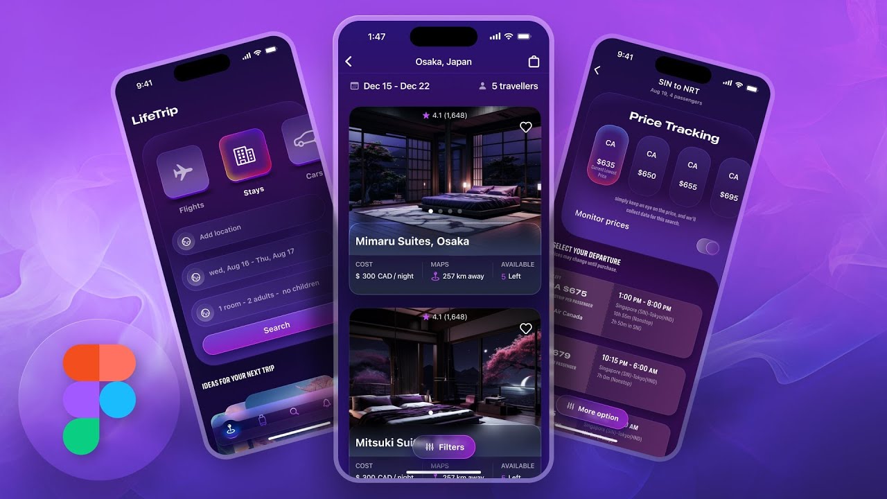 UI Design a Travel App in Figma from scratch