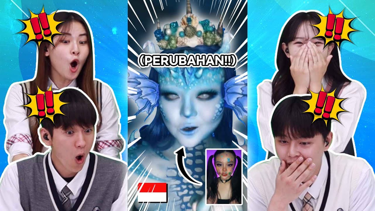 Reaksi Siswa Korea Shock Lihat Tiktok Makeover Challenge Indonesia..👍👍👍 | Reaction Cantik Indonesia