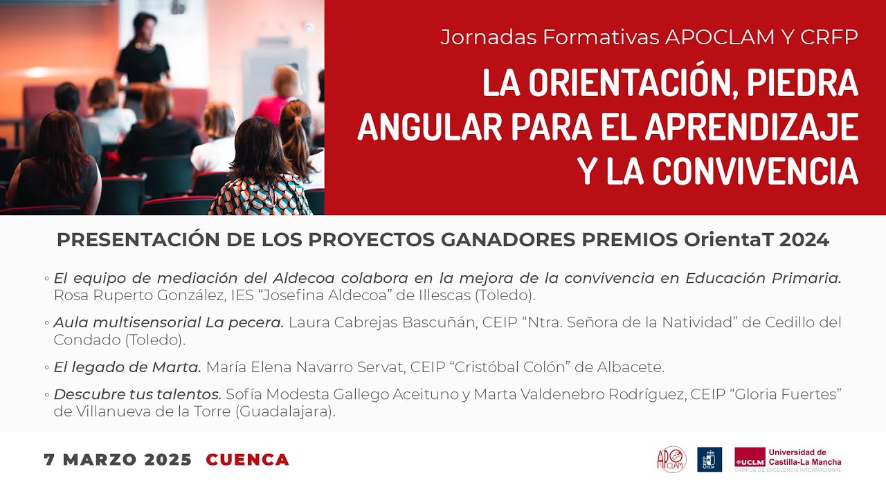 Presentación de los proyectos ganadores Premios OrientaT 2024. Jornadas Formativas APOCLAM - CRFP