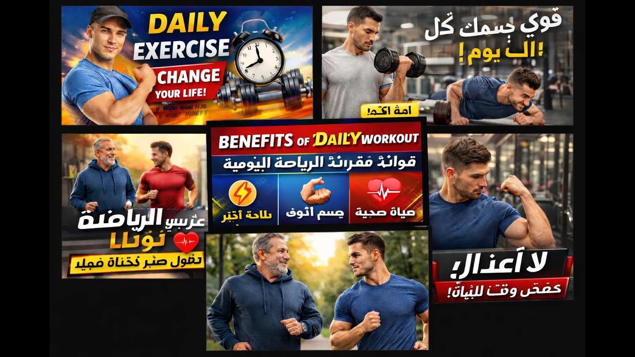 Daily Exercise Motivation - Part 1 | Quotes for a Healthy Life | عبارات مؤثّرة عن الرياضة اليومية