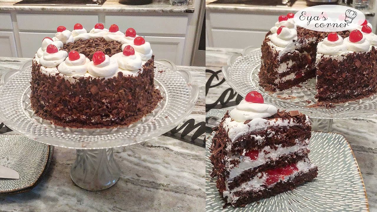 كيكة المناسبات اقتصادية وسهلة - gâteau forêt noire