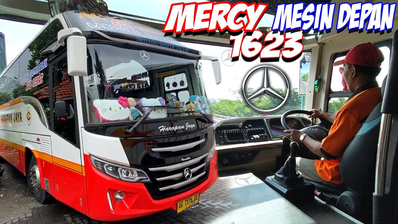 SENSASI NAIK BUS MERCEDES BENZ MESIN DEPAN PO HARAPAN JAYA ATB Kediri - Surabaya