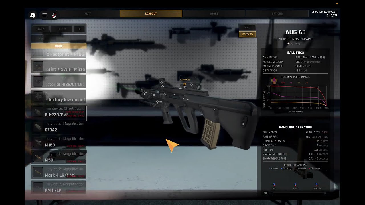 AUG A3  low recoil attachments