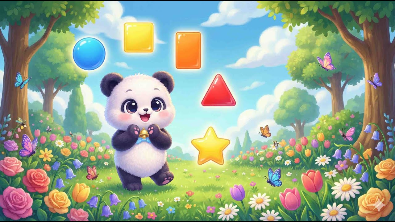 Learn Shapes with Piko the Panda 🐼 | Shapes Song for Kids | Circle, Square, Triangle & More