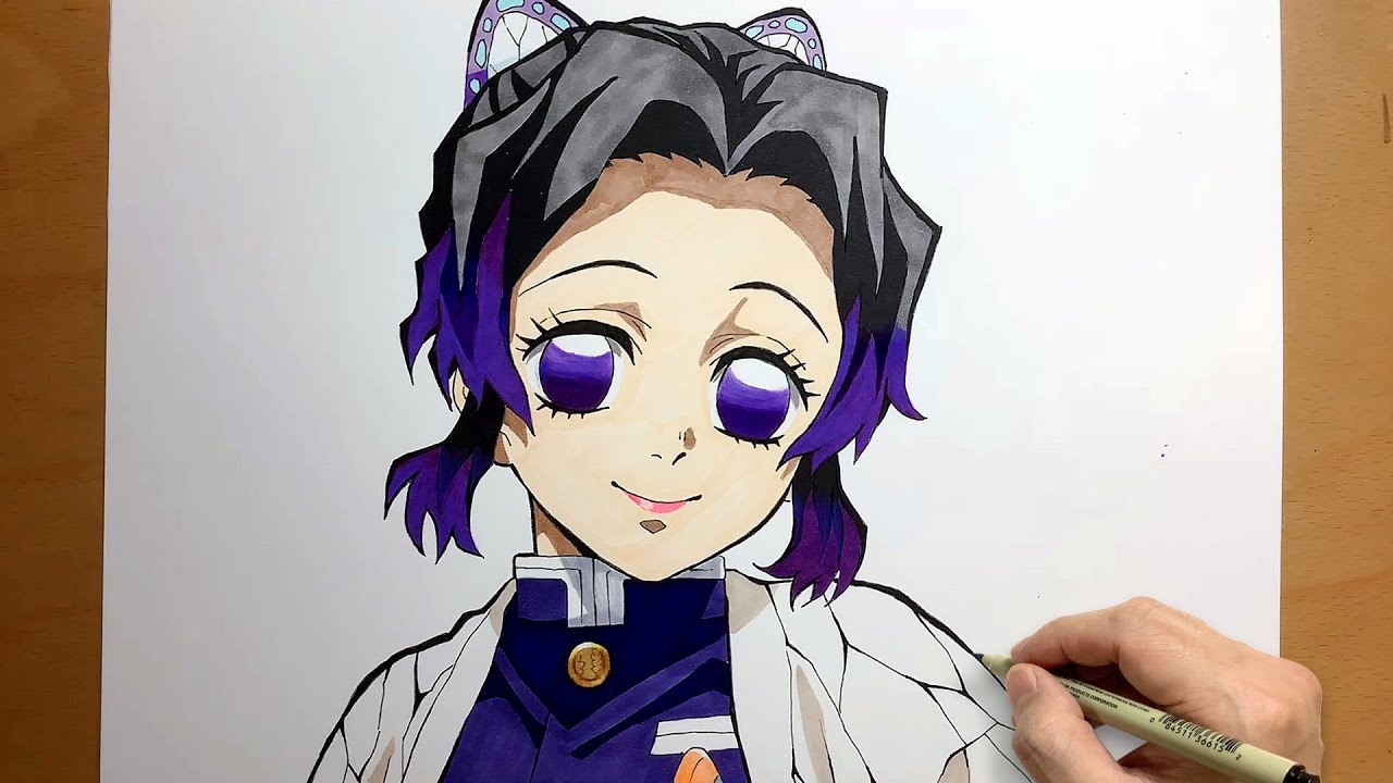 How to draw Shinobu Kocho from Demon Slayer | Shinobu Kocho | draw anime | Kimetsu no Yaiba