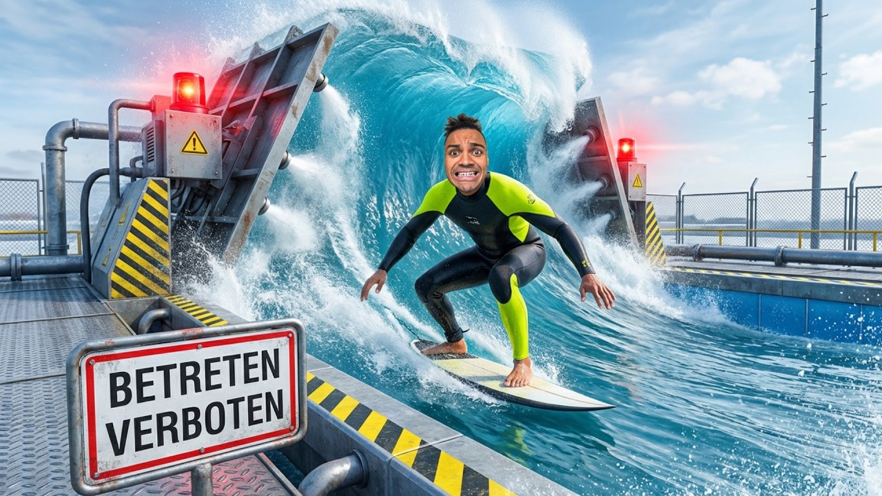 &Uuml;berlebe ich die gr&ouml;&szlig;te Welle? 🏄&zwj;♂️💀  (Surfen als Anf&auml;nger)