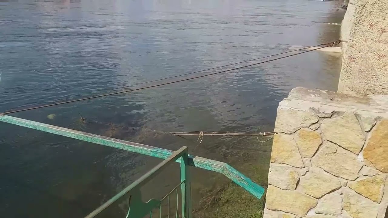 Затонулий теплохід у центрі Могилів-Подільського
