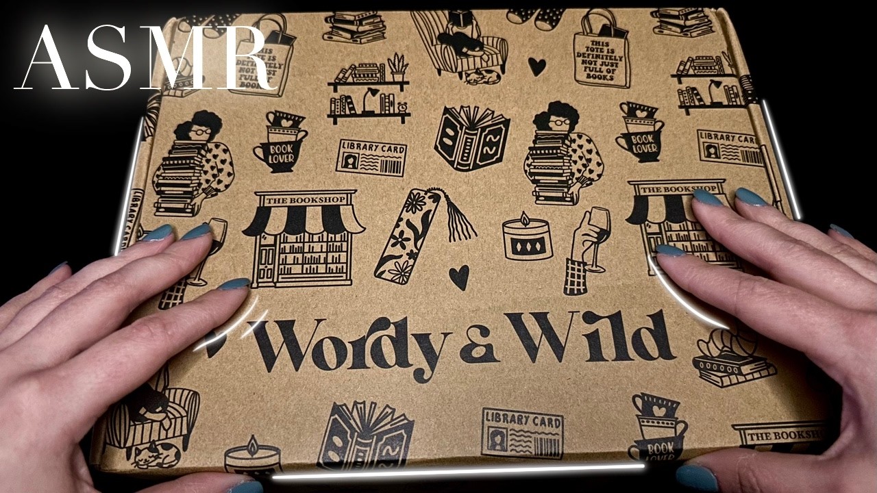 ASMR Wordy & Wild Box Unboxing 📦 Whispering, Cardboard Tapping & Scratching, Fabric, Book Sounds