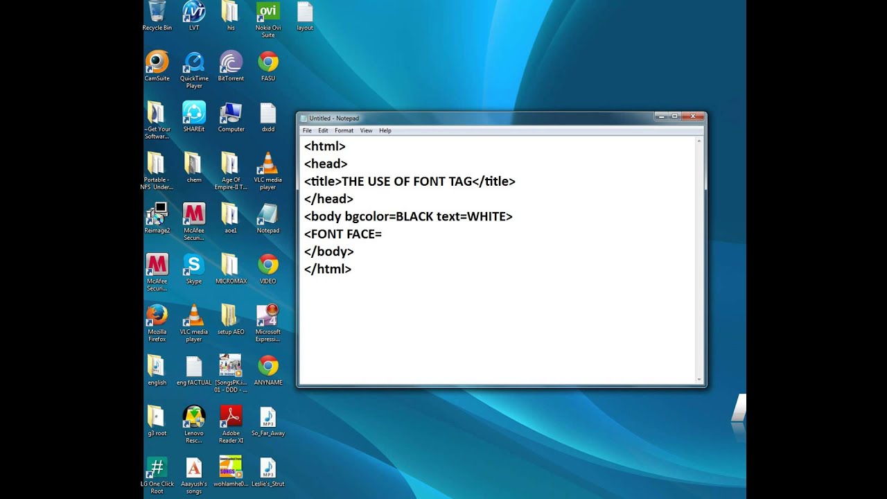 HOW TO USE THE FONT TAG IN HTML