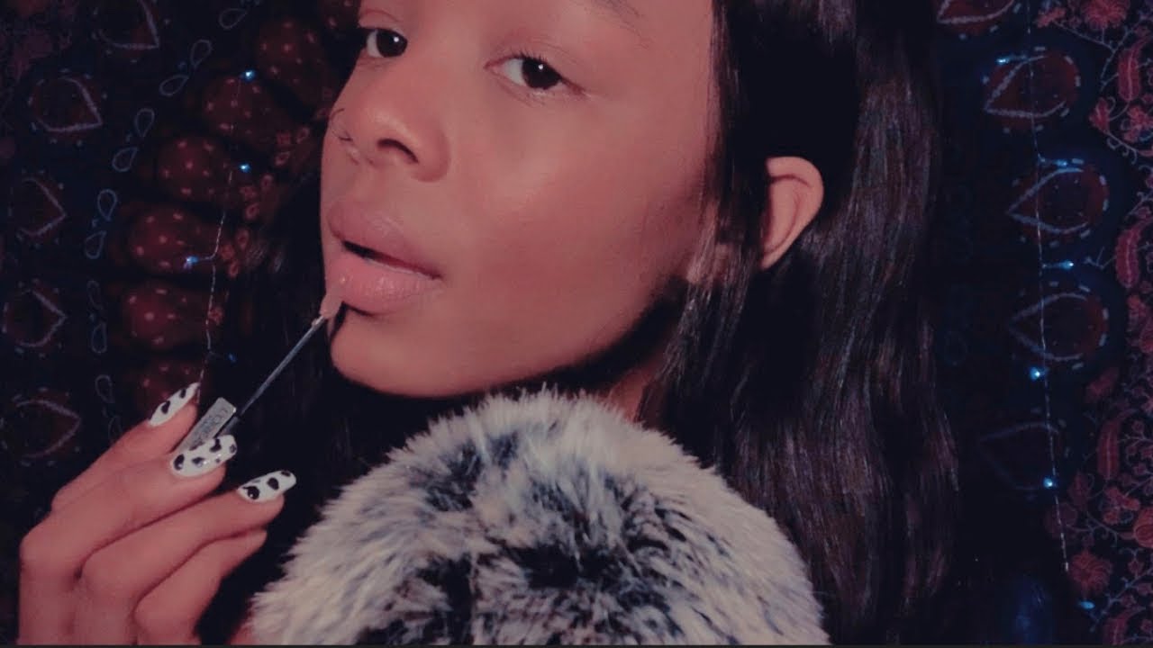 ASMR lipstick application + mouth sound variety + inaudible whispering + more :D