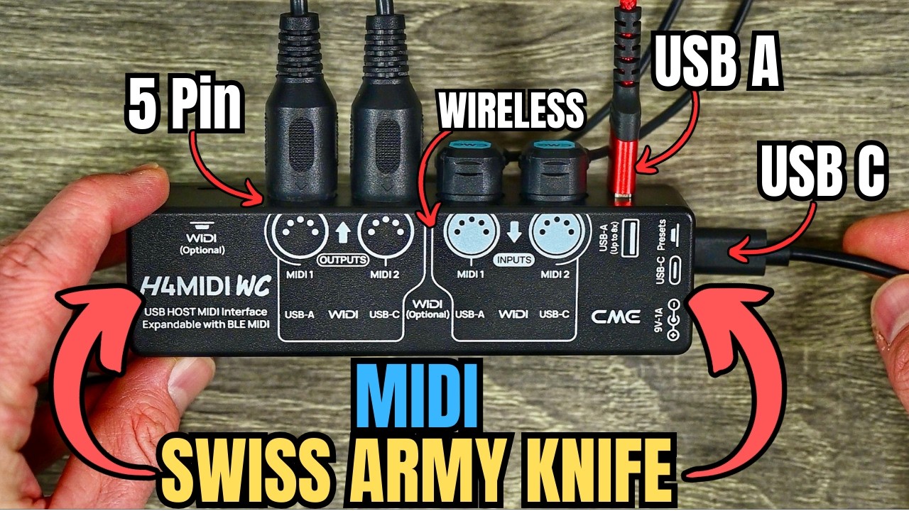 PORTABLE & COMPACT MIDI Interface w/Wireless  - H4MIDI WC by CME Pro