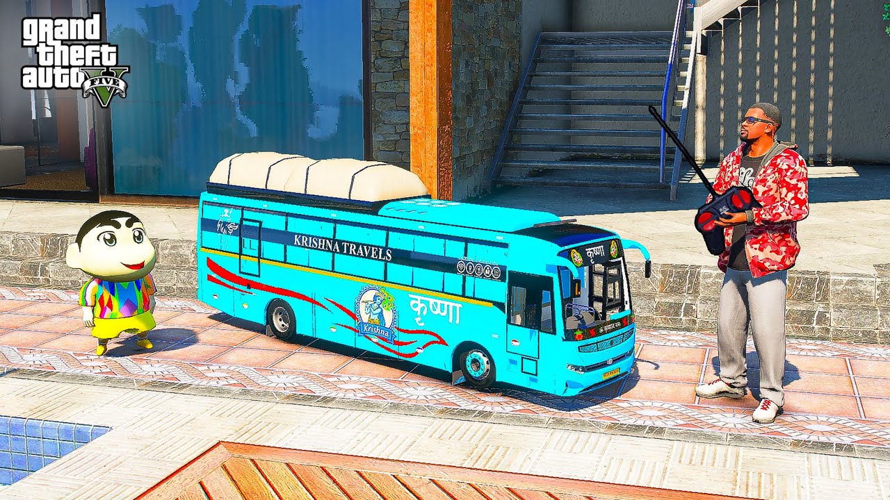 Franklin & Shinchan Buy Mini RC Indian Krishna Bus in GTA 5 || JNK GAMER