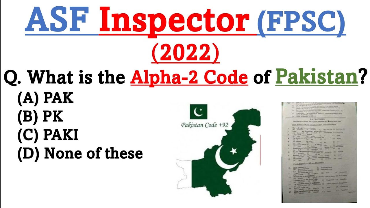 ASF Inspector Full Solved Paper 2022 By FPSC| FPSC ASF FIA ANF Solved Past Papers 2022