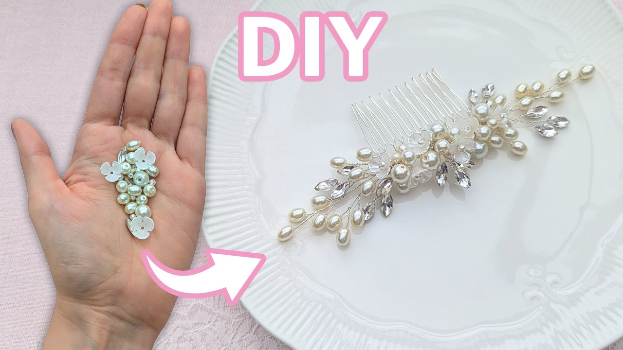 How to Make a Vintage Style Bridal Hair Accessory | Hair Comb Tutorial | Handmade Hair Decoration