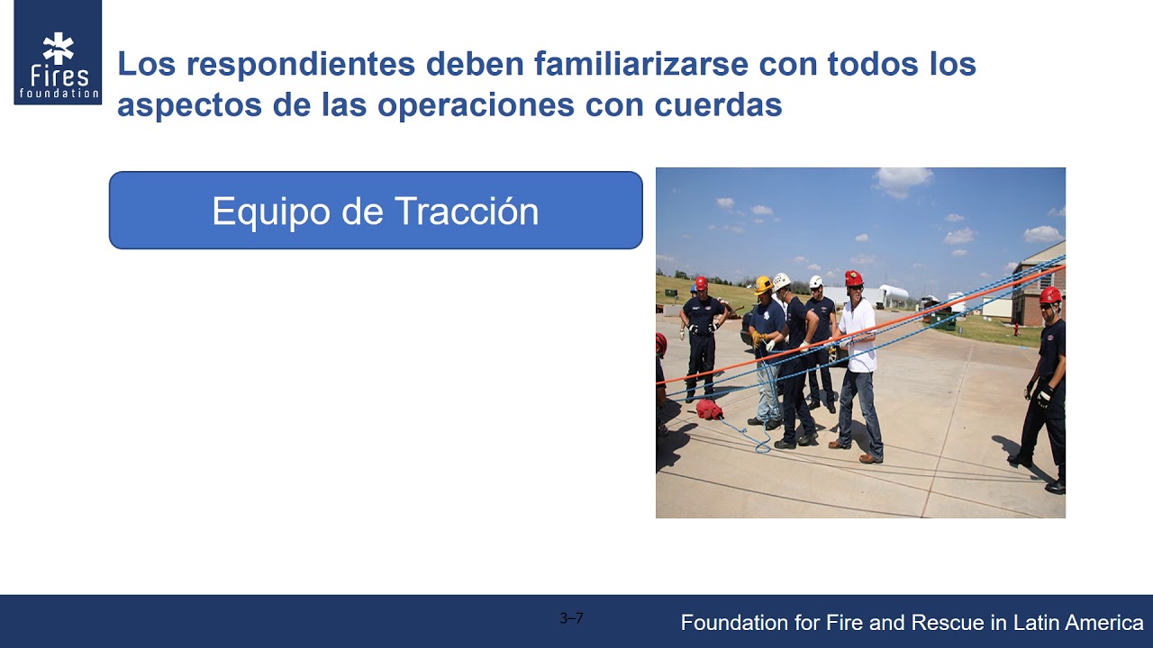 Rescate con cuerdas NFPA 1006 -  Capitulo 9 objetivo 1 y 2  Introducción - FIRES foundation