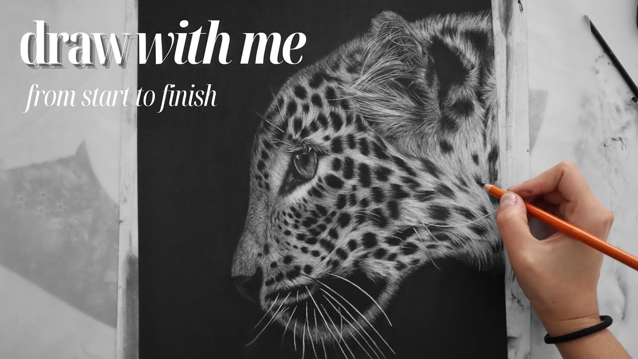 Pencil Drawing Timelapse: draw a leopard from start to finish | HYPERREALISTIC DRAWING