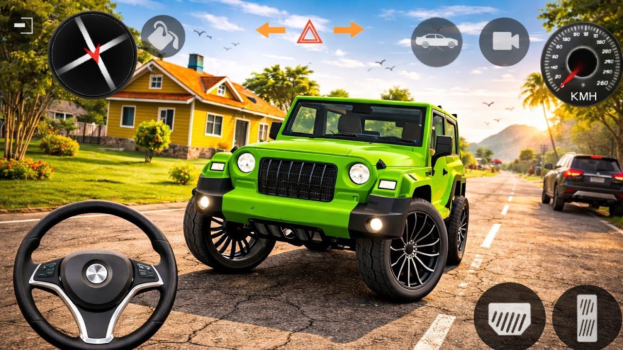 Motified mahendra thar (doller song) Green🟢 thar  gadi wala game ( car wala game) #2025 #indian 