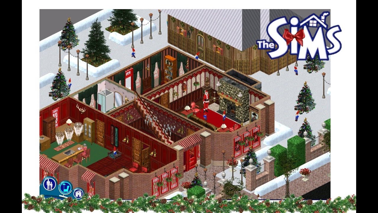 THE SIMS 1 - 🎄☃️SANTA'S HOUSE no CC except santa skin and gnomes #thesims🎁🧸