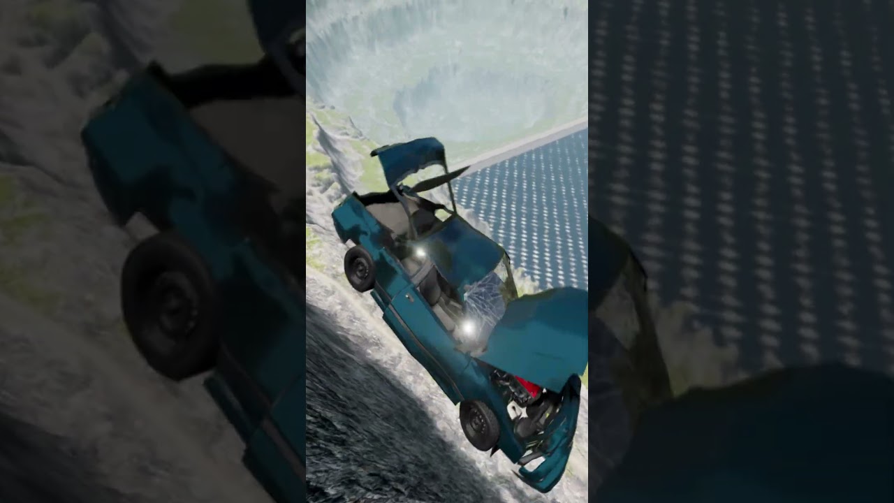 Car vs Giant Lava Pit-BeamNG.drive 