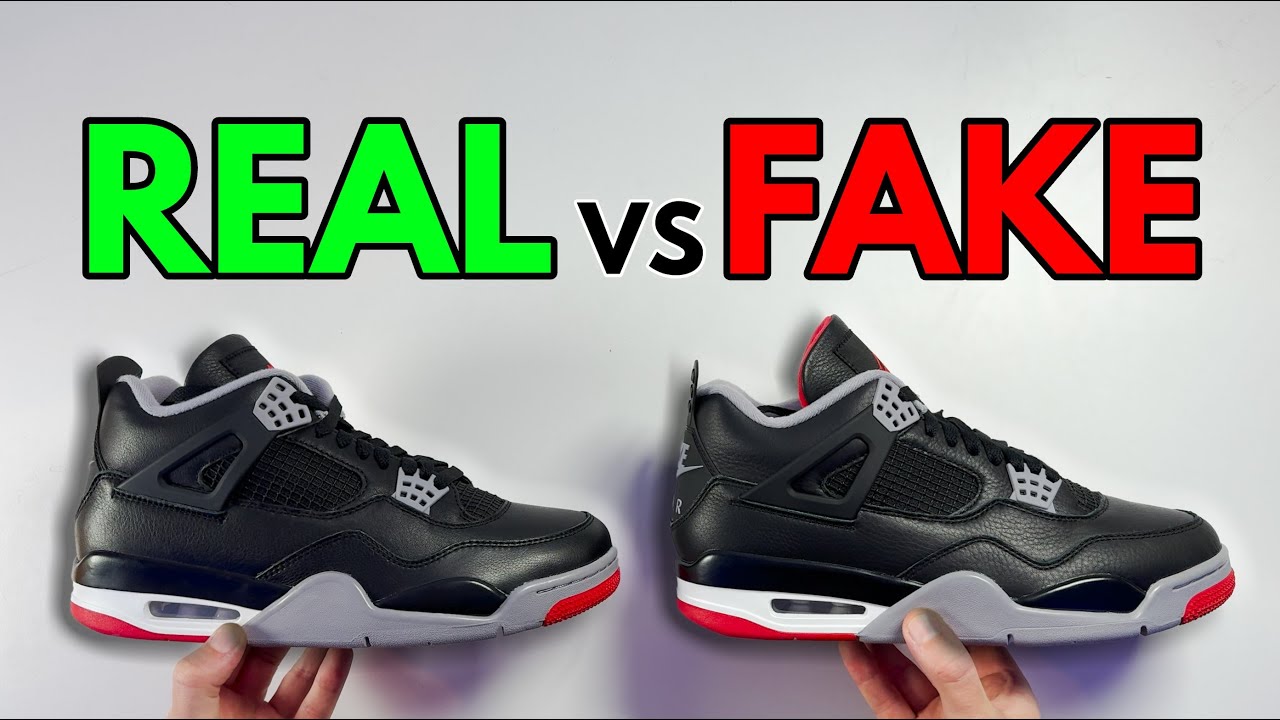 REAL VS FAKE! NIKE AIR JORDAN 4 BRED REIMAGINED SNEAKER COMPARISON!