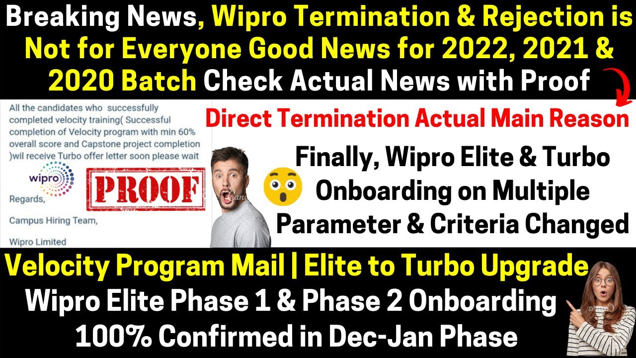 Wipro Elite Turbo Onboarding Date Termination Reason Velocity Program Turbo Upgrade Criteria Changed