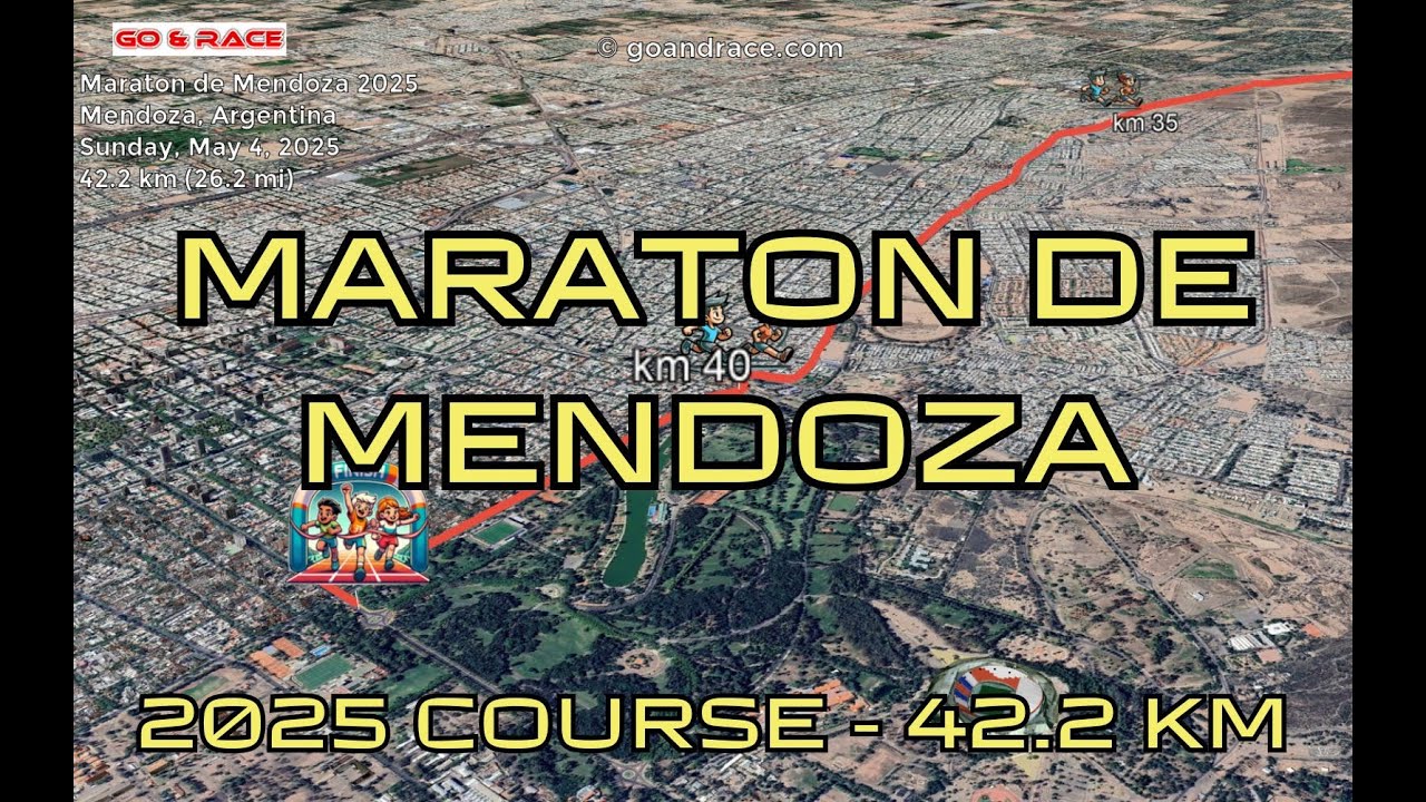 Maraton de Mendoza 2025: fly over the marathon course! Video of the race path.
