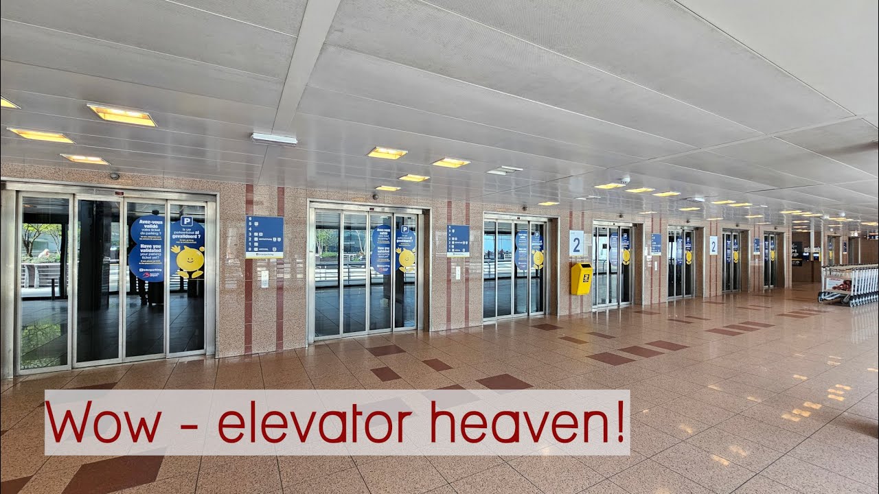 Massive elevator setup! 1998 Schindler elevators, car park 1, Brussels airport (BRU), Belgium