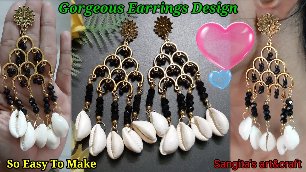 Gorgeous Earrings Design / Oxidised Earrings Making Ideas / Handmade Kori Jewellery Making At Home
