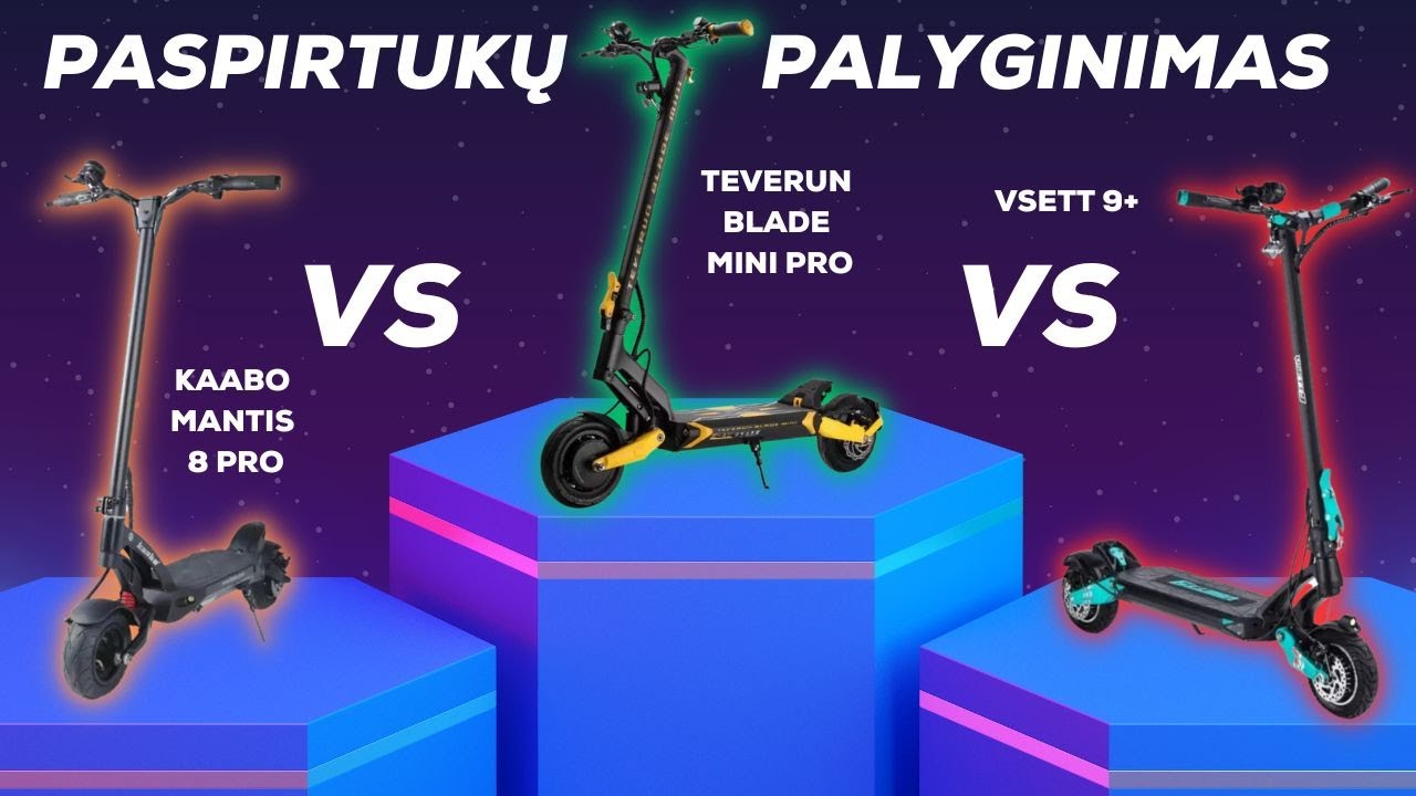 TEVERUN BLADE MINI PRO vs VSETT 9+ vs KAABO MANTIS 8 PRO - Palyginimas