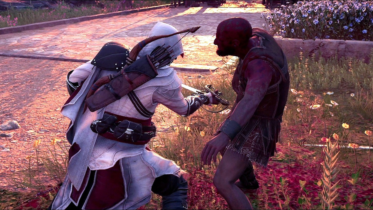 Assassin's Creed Odyssey Ezio`s Outfit High Action Gameplay with Kassandra Hunting Bounty Hunters