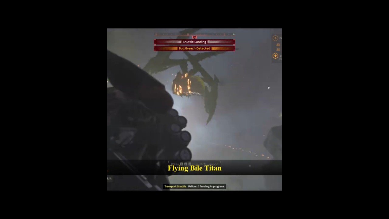 Flying Bile Titan #shorts  #helldivers2 #arrowhead #gaming #superearth #termanids #bugs #biletitan