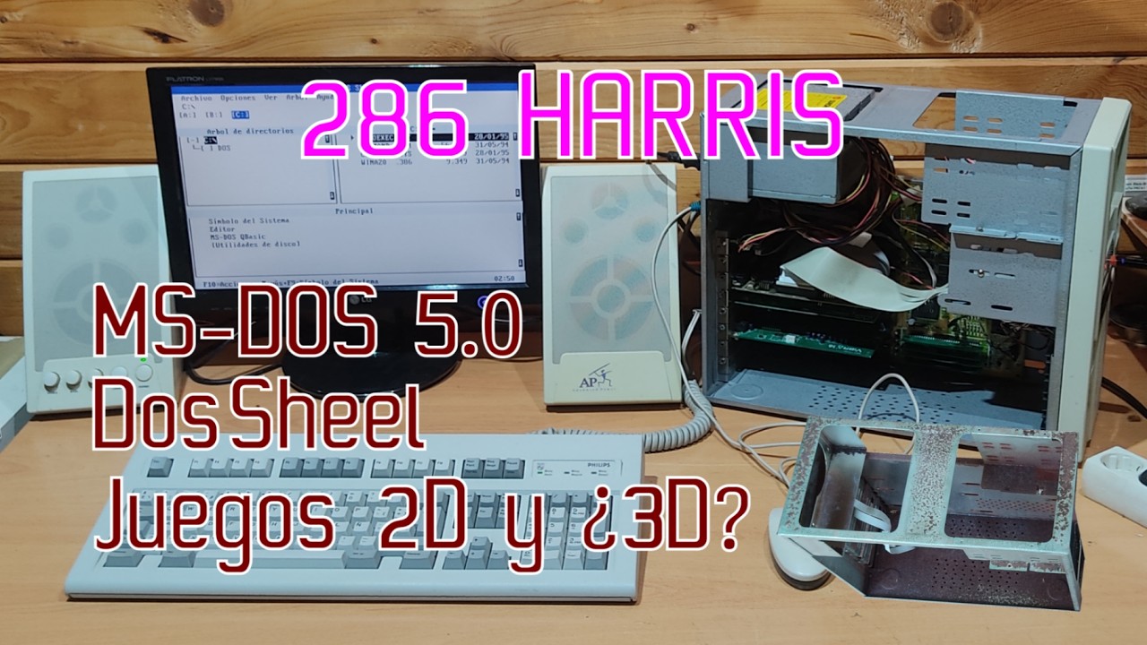 286 20MHz Harris 1MB RAM, MS-DOS y juegos