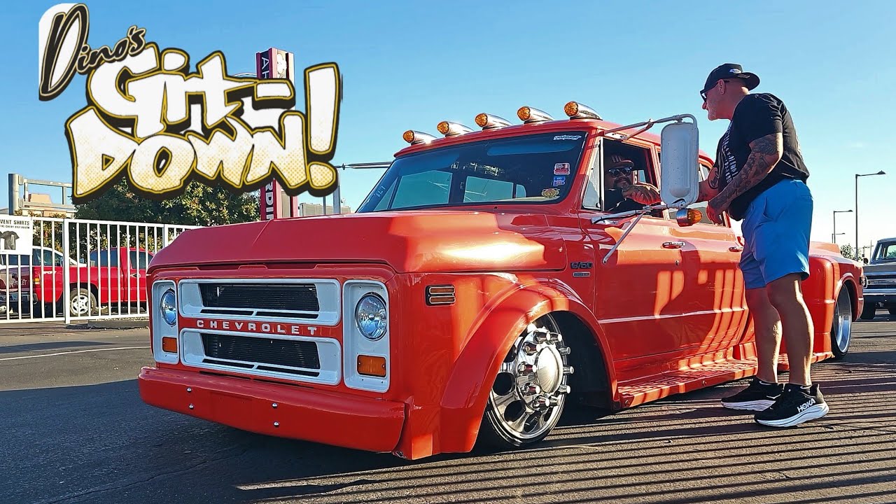 DINO'S GIT DOWN!!! THE WORLD'S LARGEST CHEVY C10 TRUCK EVENT STATE FARM STADIUM GLENDALE, ARIZONA 4K