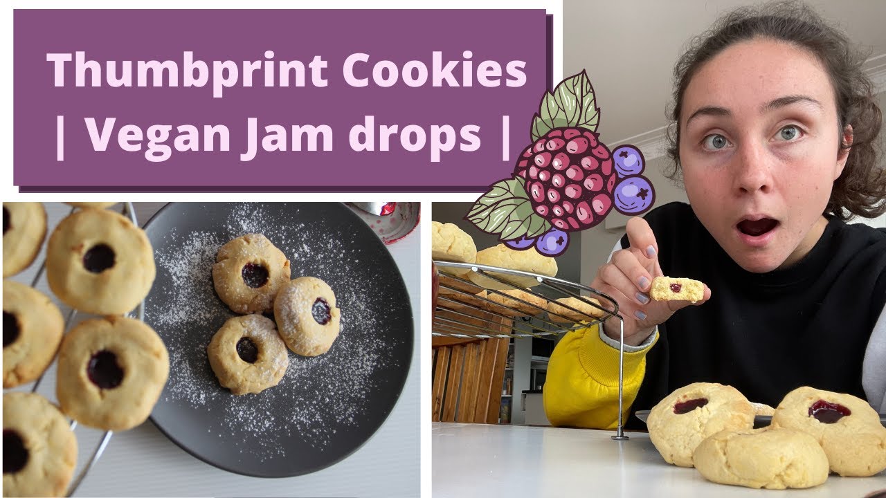 Vegan Thumbprint cookies || Jam drops