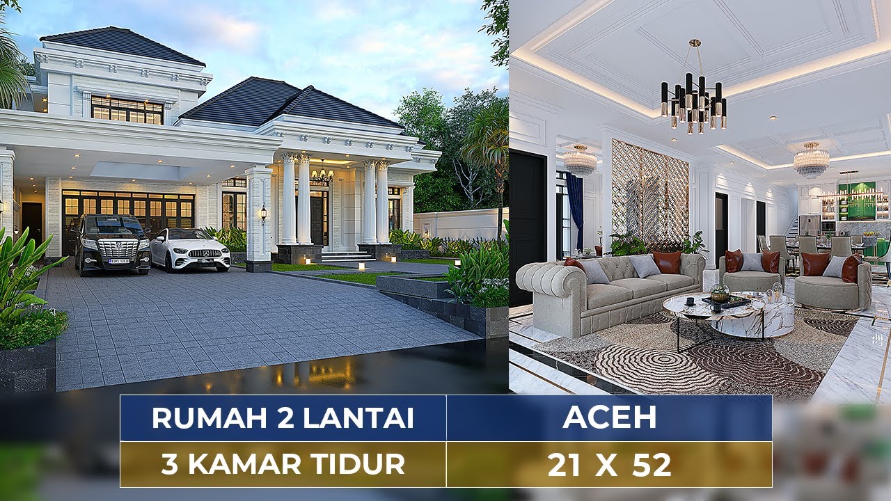 ELEGAN & BERSAHAJA, MEWAHNYA DESAIN RUMAH KLASIK DI ACEH! ADA GAZEBO & KOLAM AIRNYA! - JASA DESAIN