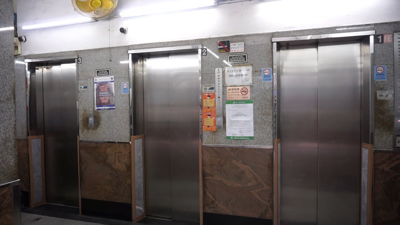 Original 1969 Mitsubishi slow traction elevators @ Bell House A, Hong Kong