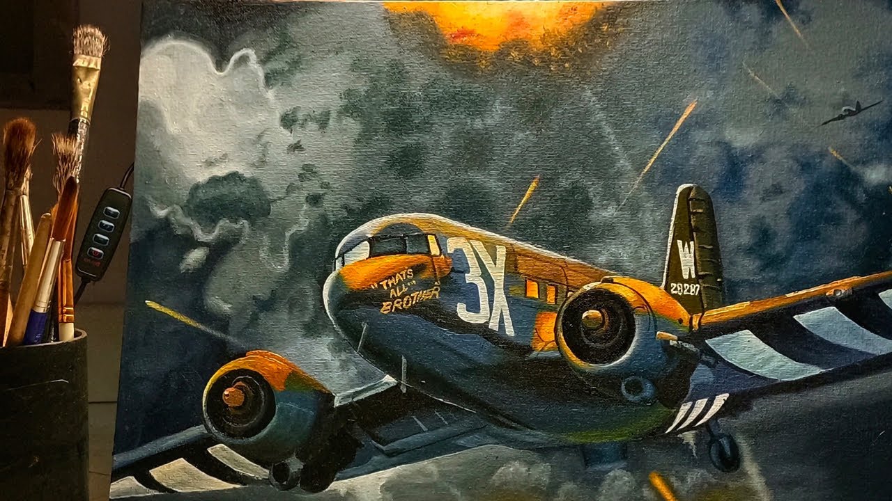 How to Paint a Airplane with Oil | Oil Painting Demonstration Video #oilpainting #painting #video