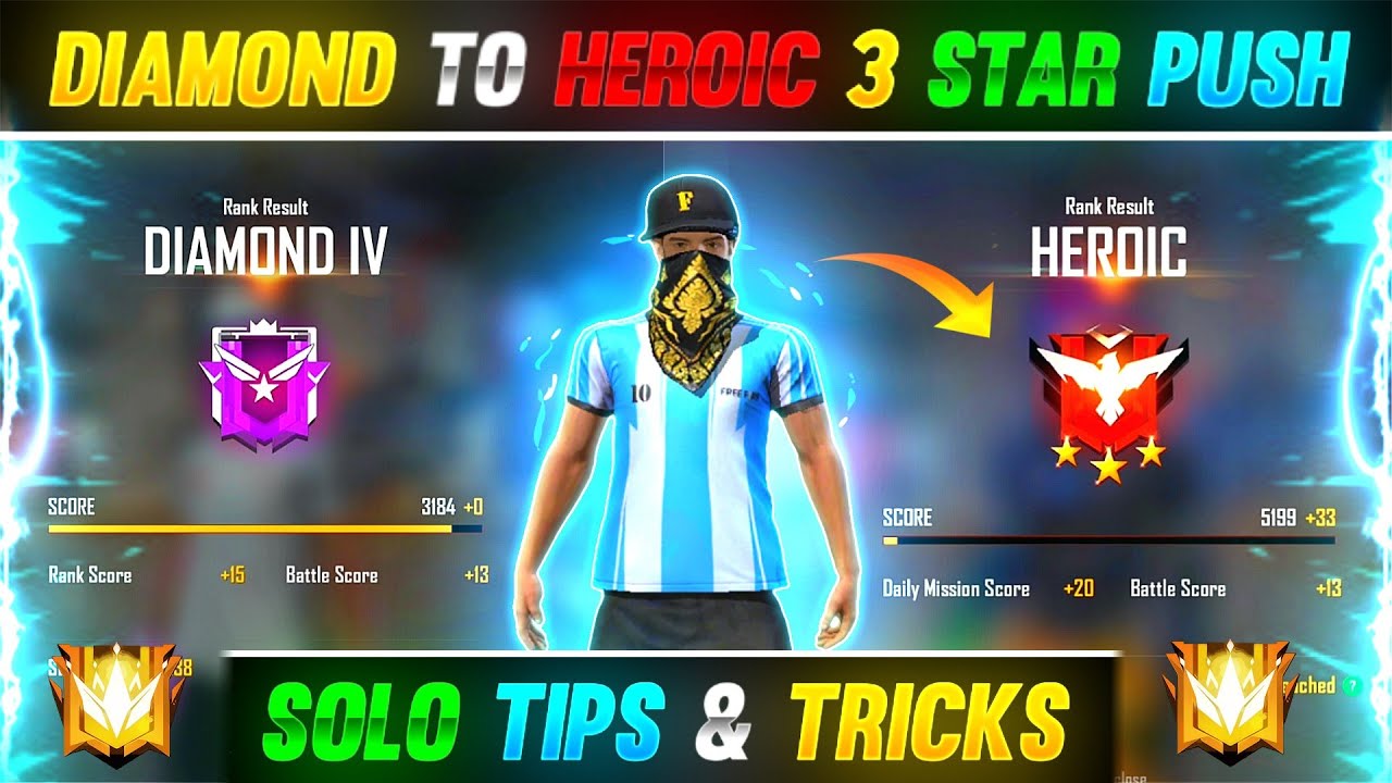 Diamond To Heroic Fast Rank Push In 3 hrs | Solo Rank Push Tips In Free Fire | Rank Push Tips