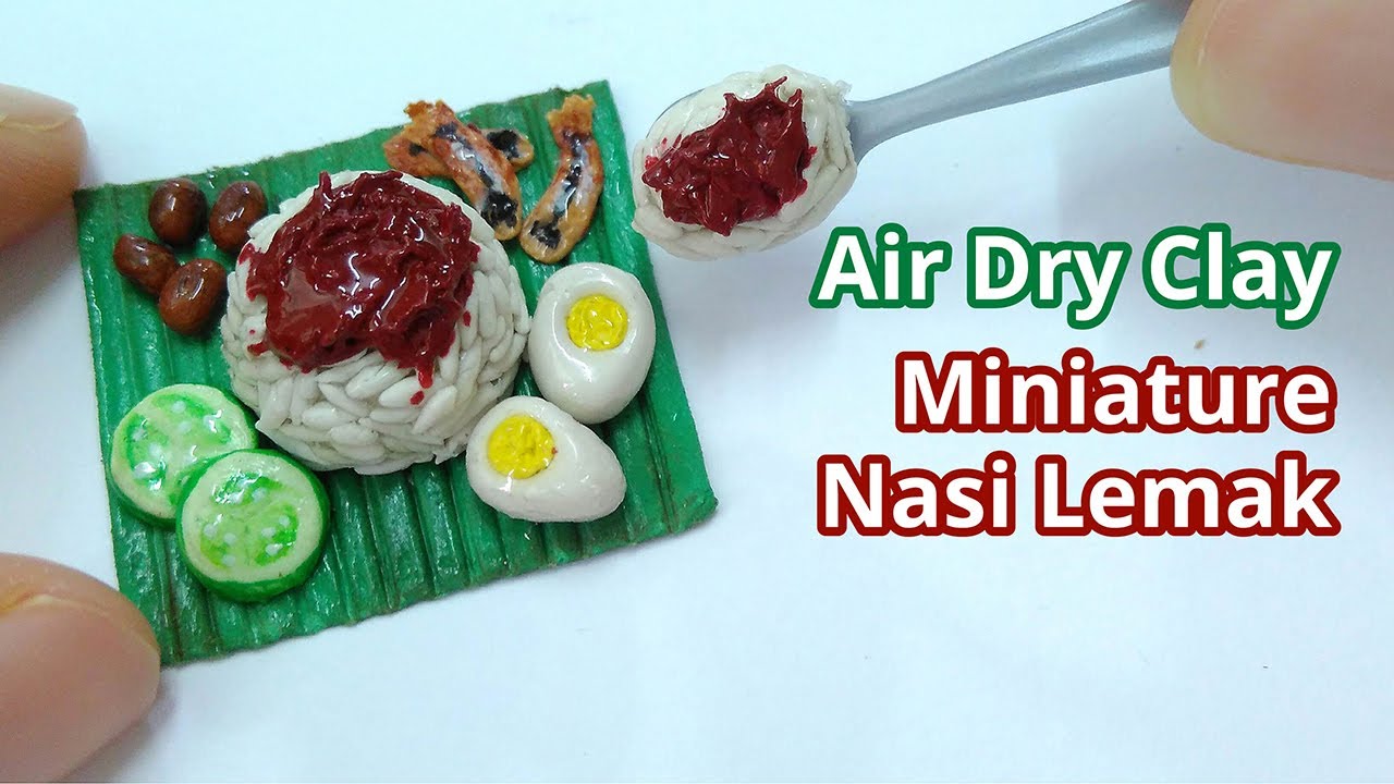 DIY Miniature Nasi Lemak Using Air Dry Clay/ Polymer Clay