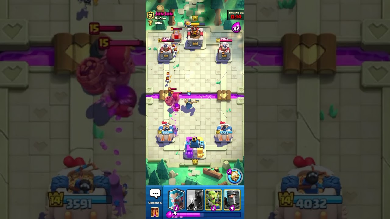 Dura batalla subiendo copas contra una torre de panquecas #clashroyale 