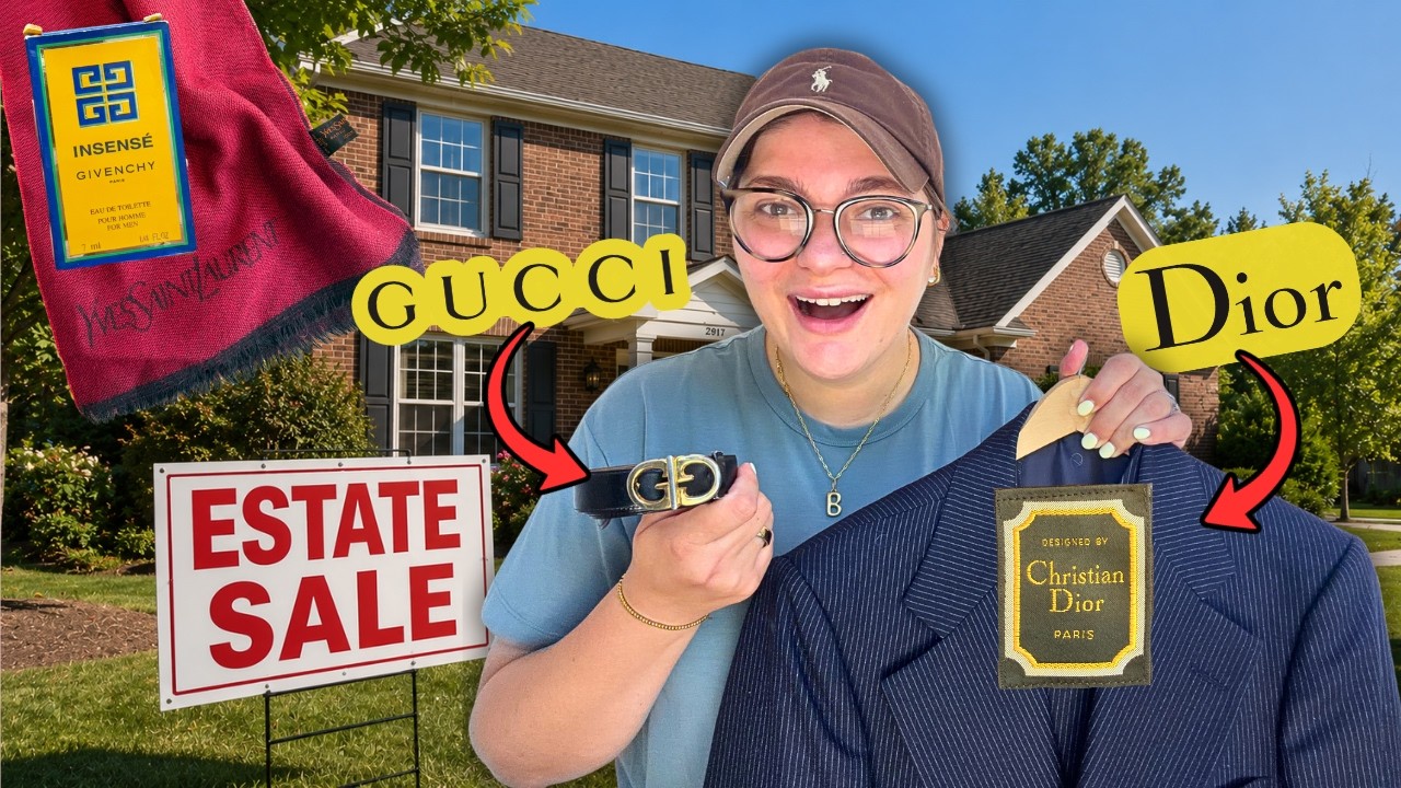 I FOUND GUCCI, DIOR, YSL, & GIVENCHY AT THIS ESTATE SALE ! 😳 | DAY 39 OF TURNING $5 INTO $10,000