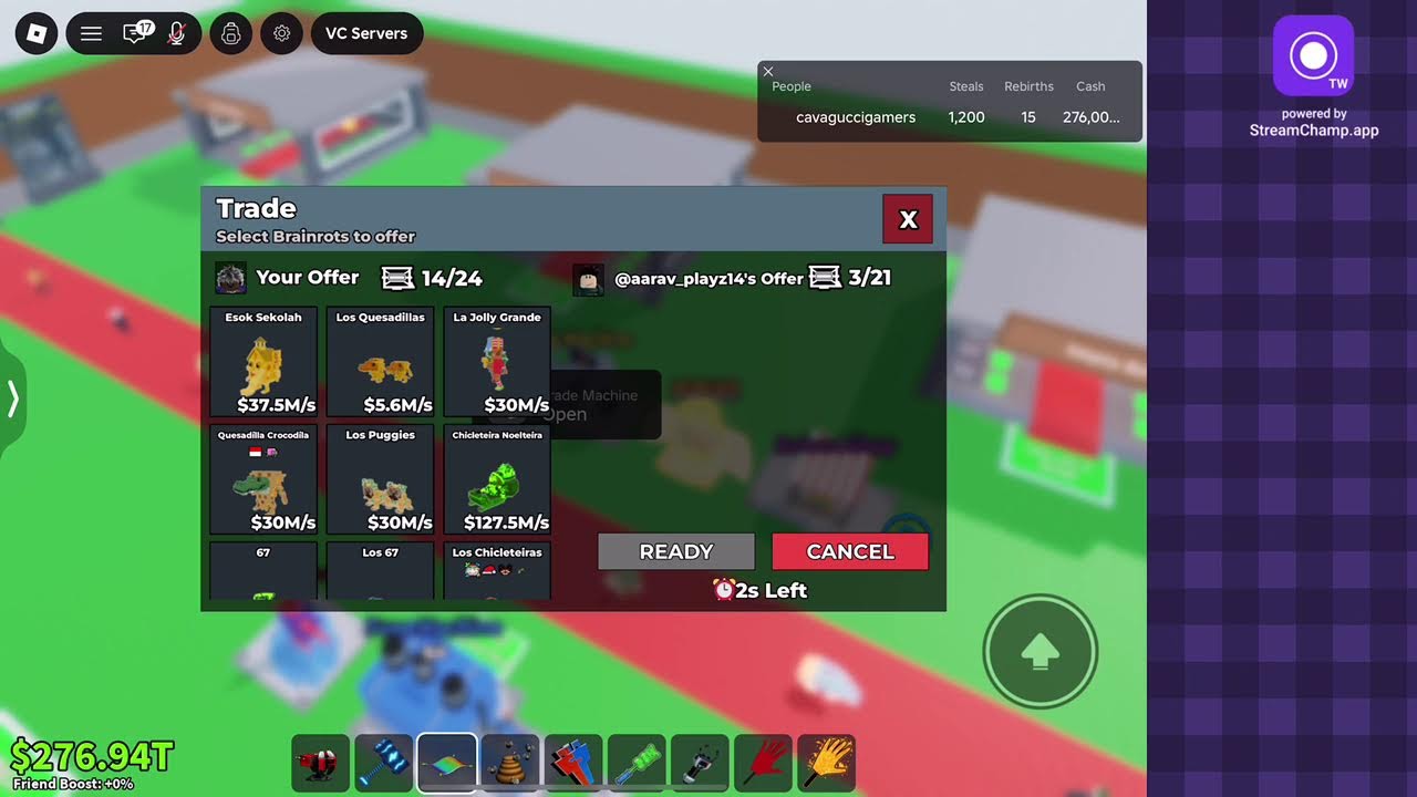 Trading in sab only using trade machine