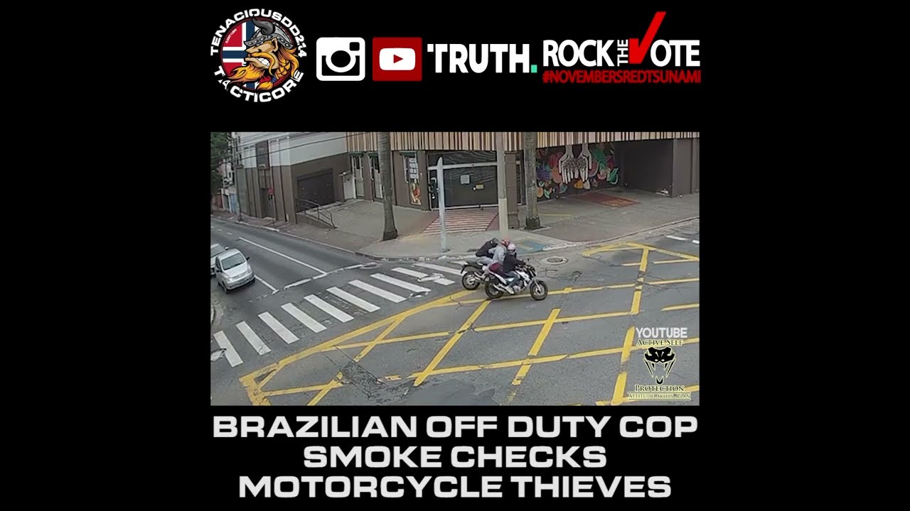Victim Gives Surprise Attack To Bike Robbers-Brazil