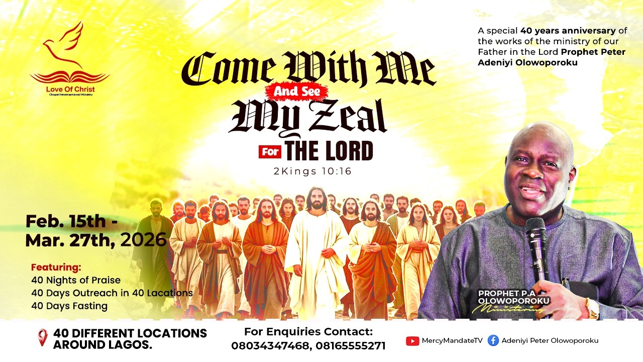 COME WITH ME AND SEE MY ZEAL FOR THE LORD - 2KINGS 10:16 || DAY 25 || 11/3/2026